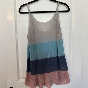Knit color block tank top